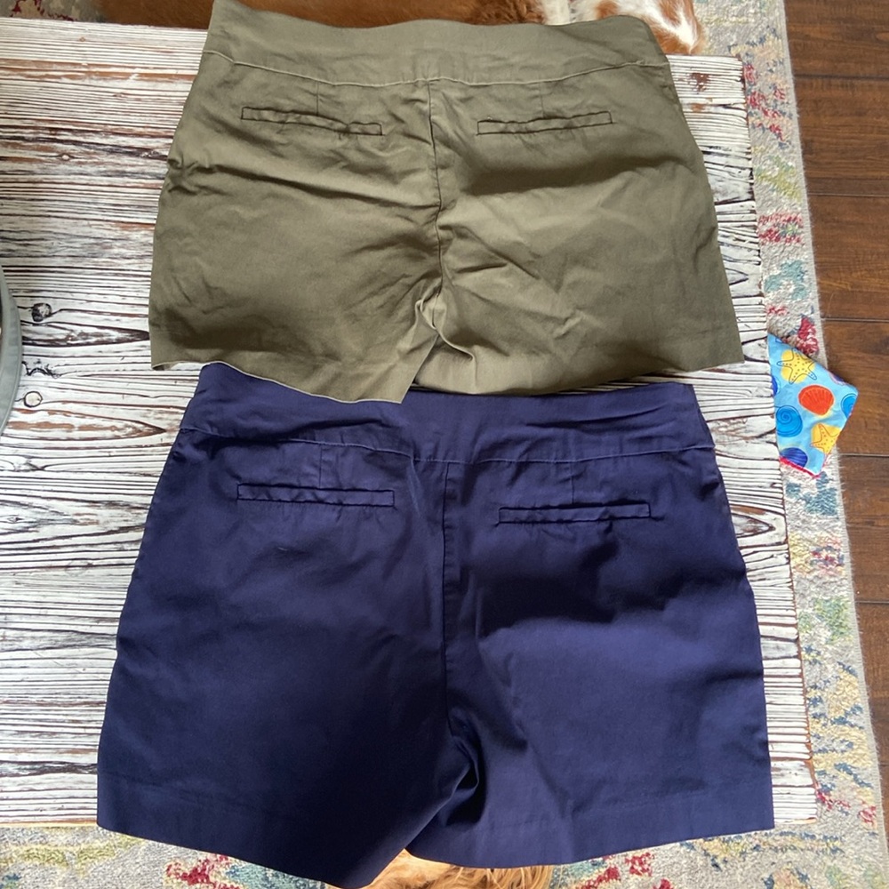 7th Avenue-Olive and Navy Women's stretchy Shorts-sz large - Picture 3 of 7